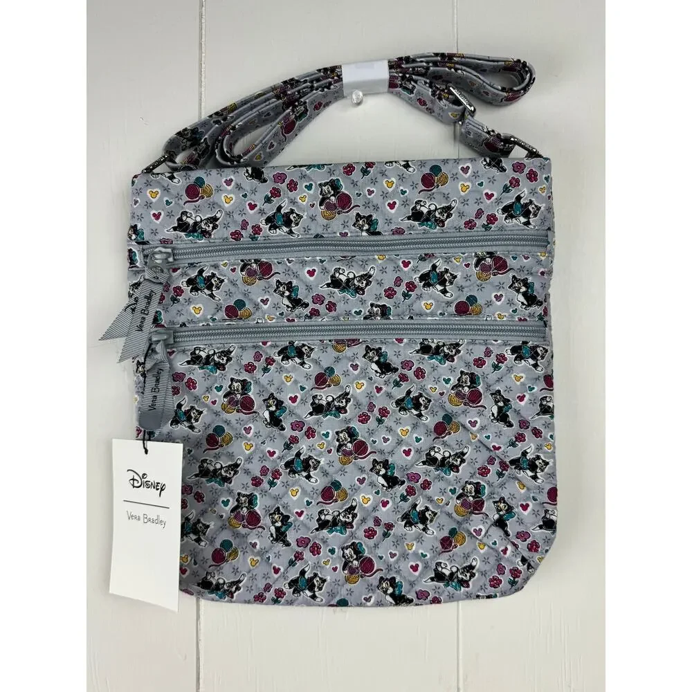 Vera Bradley Disney Triple Zip Hipster Playful Figaro Crossbody Bag, NWT